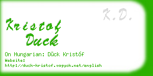 kristof duck business card