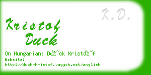 kristof duck business card